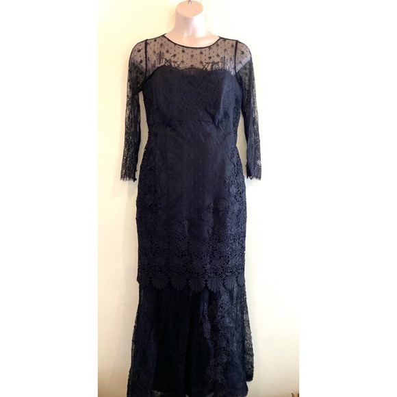Samy Gicherman Black Guipure Lace MOB Gown 12 - Picture 9 of 11